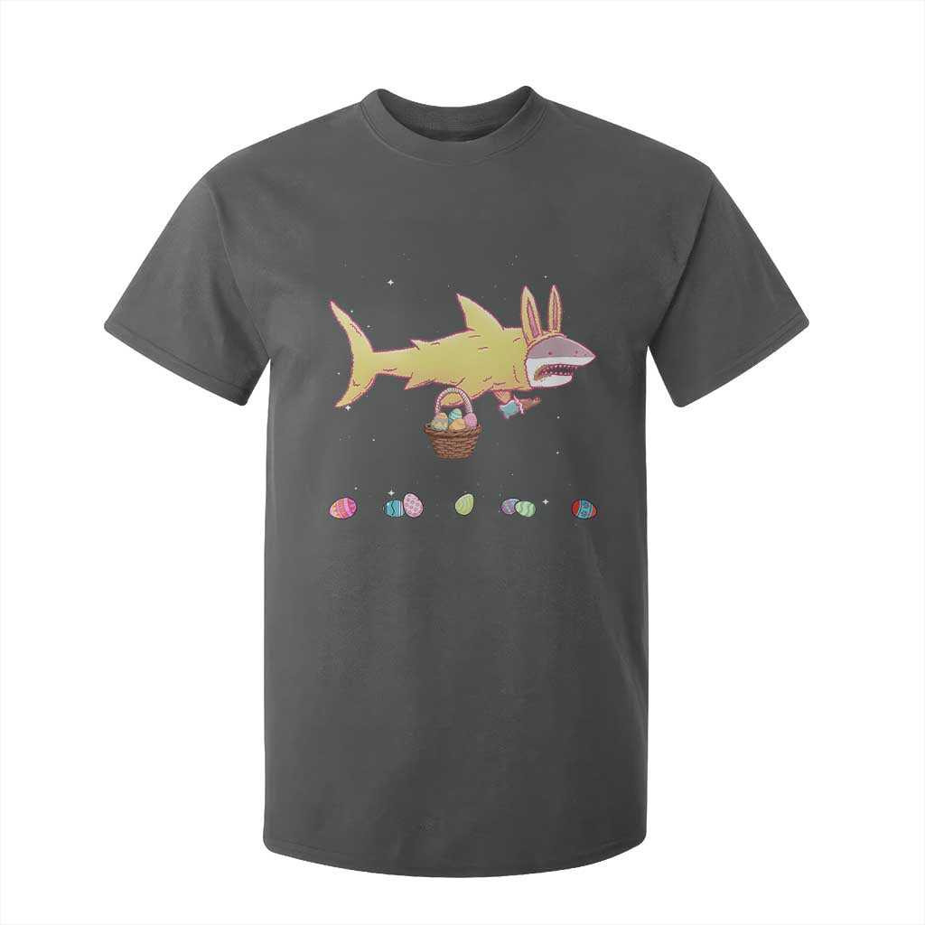 Funny Shark Easter T Shirt For Kid Cute Bunny Ears Eggs Hunting Teens Boys Kids TS10 Dark Heather Print Your Wear