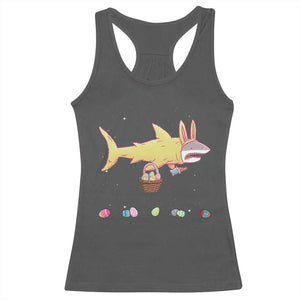 Funny Shark Easter Racerback Tank Top Cute Bunny Ears Eggs Hunting Teens Boys Kids TS10 Dark Heather Print Your Wear