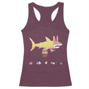 Funny Shark Easter Racerback Tank Top Cute Bunny Ears Eggs Hunting Teens Boys Kids TS10 Maroon Print Your Wear