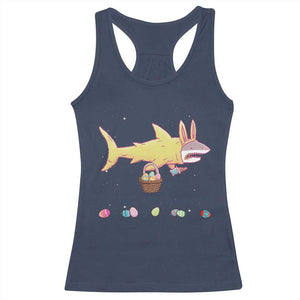 Funny Shark Easter Racerback Tank Top Cute Bunny Ears Eggs Hunting Teens Boys Kids TS10 Navy Print Your Wear