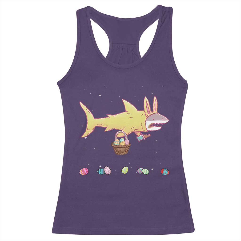 Funny Shark Easter Racerback Tank Top Cute Bunny Ears Eggs Hunting Teens Boys Kids TS10 Purple Print Your Wear