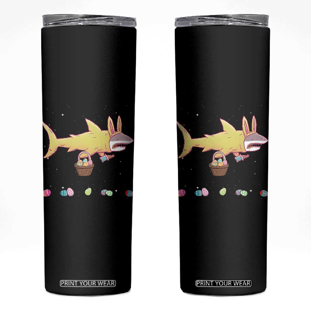 Funny Shark Easter Skinny Tumbler Cute Bunny Ears Eggs Hunting Teens Boys Kids TS10 Black Print Your Wear