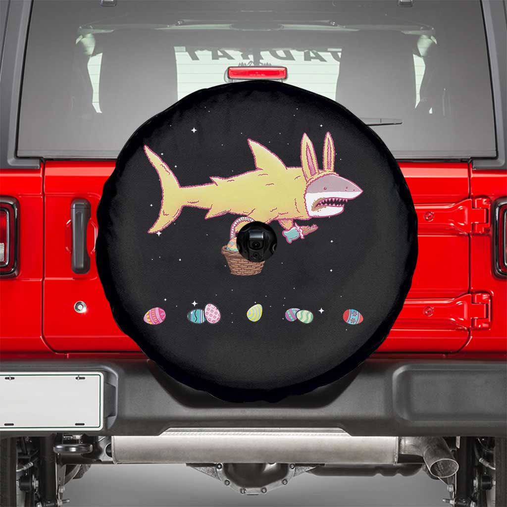 Funny Shark Easter Spare Tire Cover Cute Bunny Ears Eggs Hunting Teens Boys Kids TS10 Black Print Your Wear