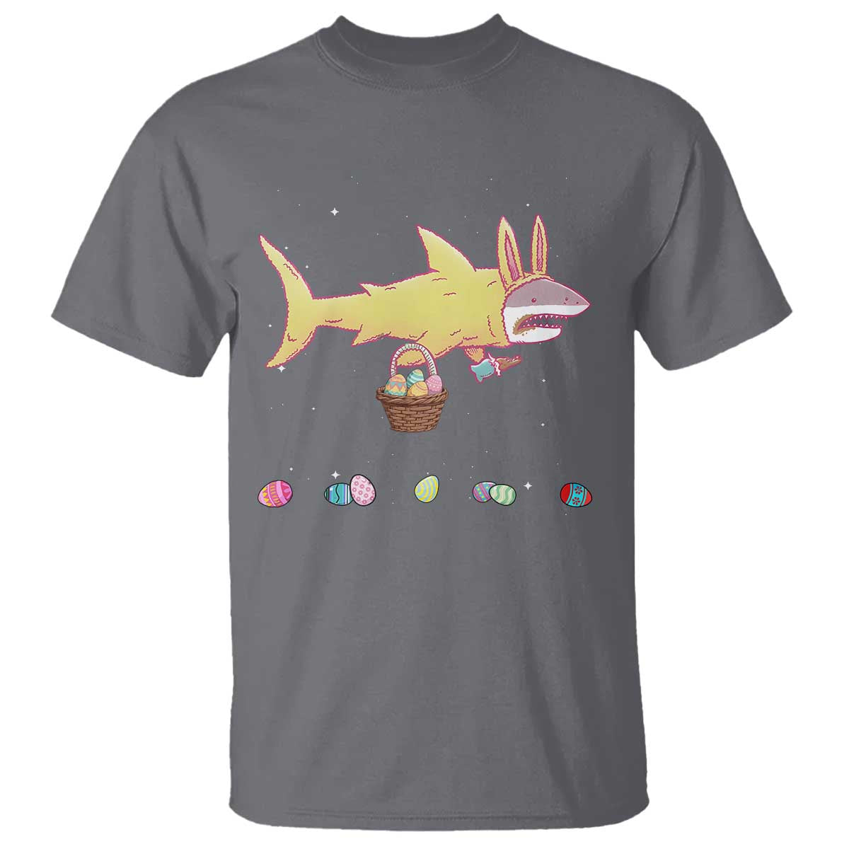 Funny Shark Easter T Shirt Cute Bunny Ears Eggs Hunting Teens Boys Kids TS10 Charcoal Print Your Wear