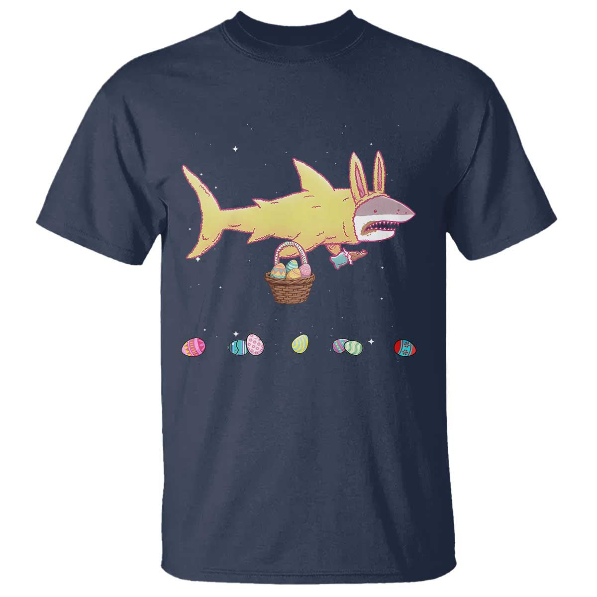 Funny Shark Easter T Shirt Cute Bunny Ears Eggs Hunting Teens Boys Kids TS10 Navy Print Your Wear