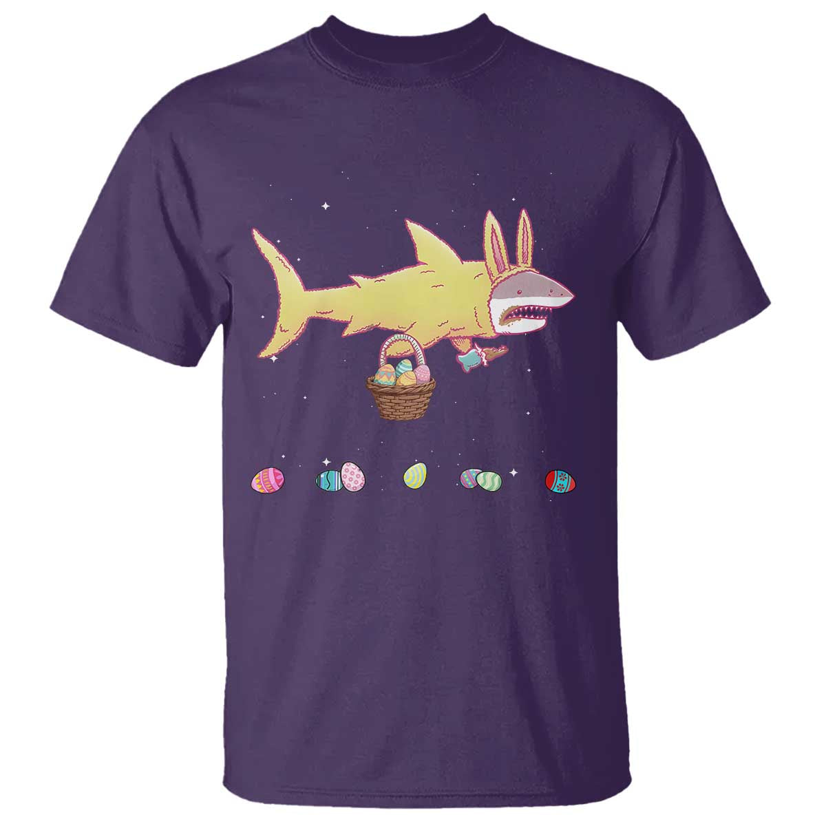 Funny Shark Easter T Shirt Cute Bunny Ears Eggs Hunting Teens Boys Kids TS10 Purple Print Your Wear