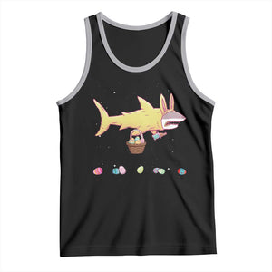 Funny Shark Easter Tank Top Cute Bunny Ears Eggs Hunting Teens Boys Kids TS10 Black Athletic Heather Print Your Wear