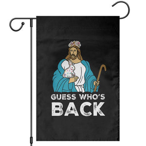 Guess Whos Back Garden Flag Funny Religious Jesus Back Cute Bunny TS10 Black Print Your Wear
