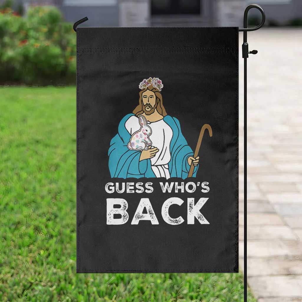 Guess Whos Back Garden Flag Funny Religious Jesus Back Cute Bunny TS10 Print Your Wear