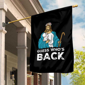 Guess Whos Back Garden Flag Funny Religious Jesus Back Cute Bunny TS10 Print Your Wear