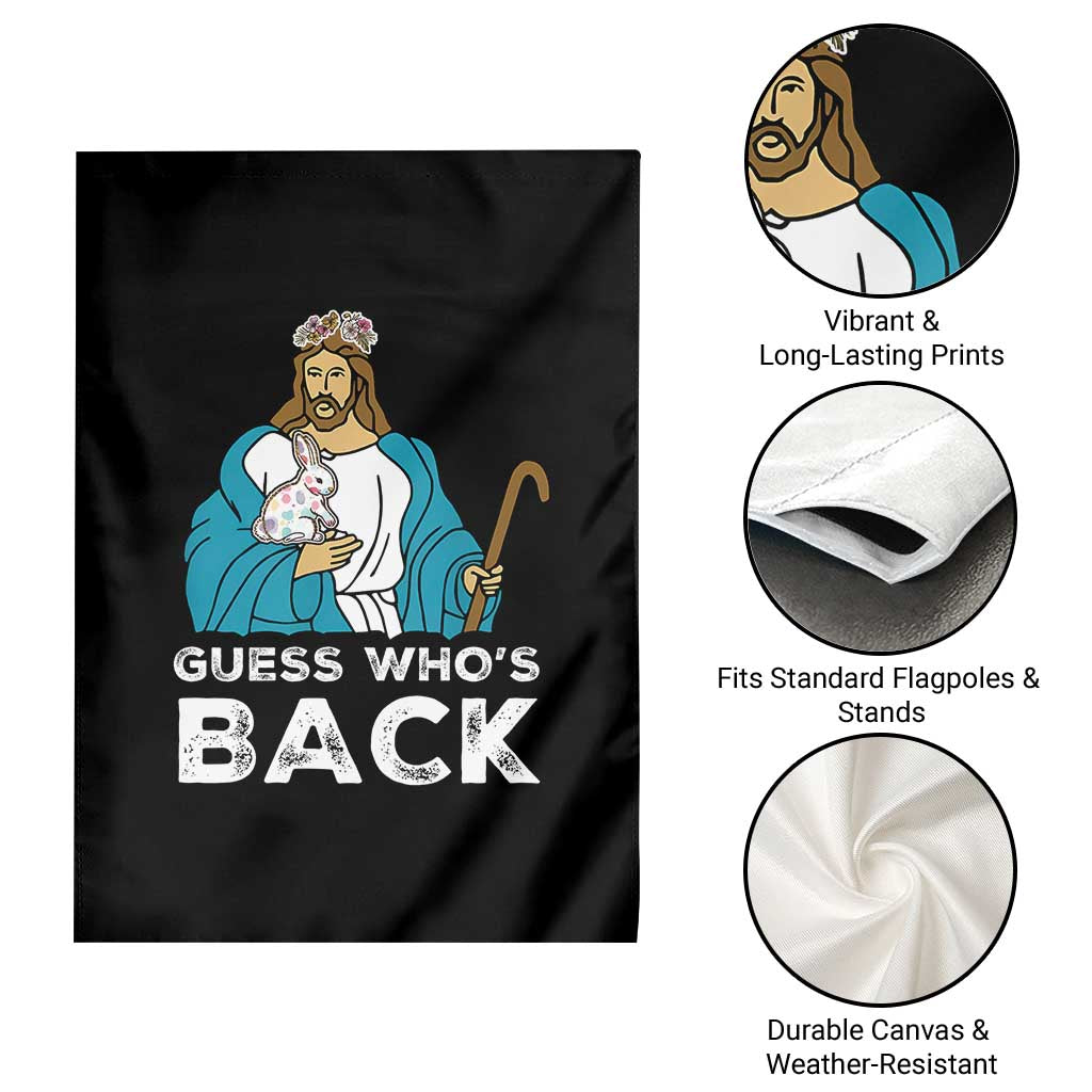 Guess Whos Back Garden Flag Funny Religious Jesus Back Cute Bunny TS10 Print Your Wear