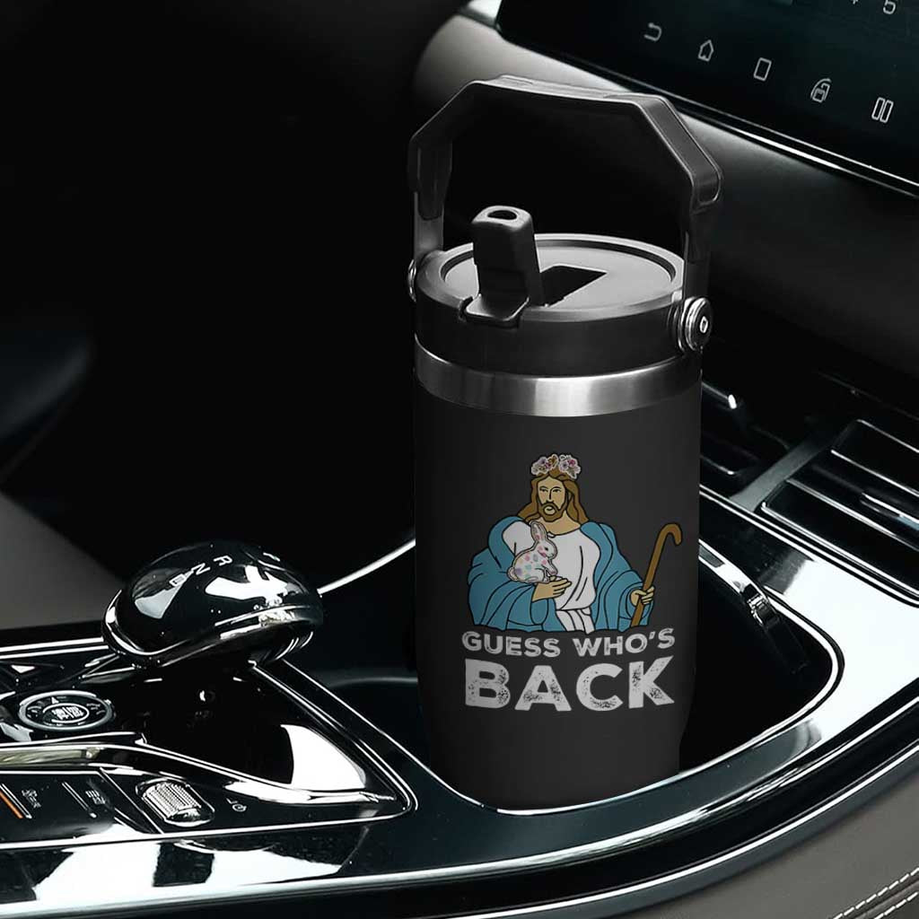Guess Whos Back Flip Straw Tumbler Funny Religious Jesus Back Cute Bunny TS10 Print Your Wear