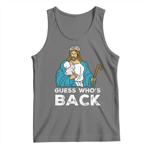 Guess Whos Back Tank Top Funny Religious Jesus Back Cute Bunny TS10 Black Heather Print Your Wear