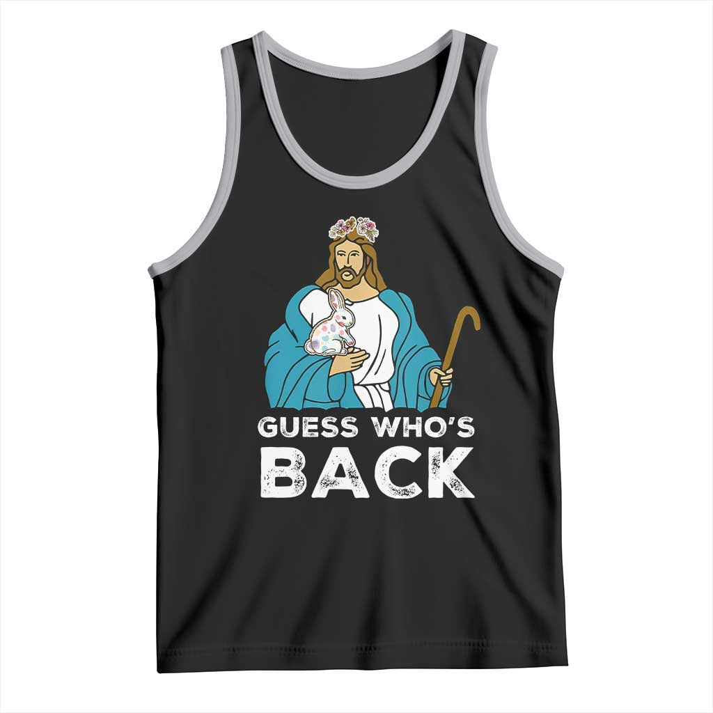 Guess Whos Back Tank Top Funny Religious Jesus Back Cute Bunny TS10 Black Athletic Heather Print Your Wear