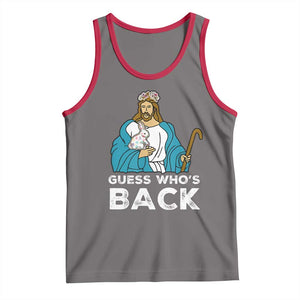 Guess Whos Back Tank Top Funny Religious Jesus Back Cute Bunny TS10 Deep Heather Red Print Your Wear