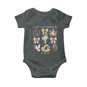 A Lot Can Happen In 3 Days Baby Onesie Jesus Christian Easter Family TS10 Dark Heather Print Your Wear