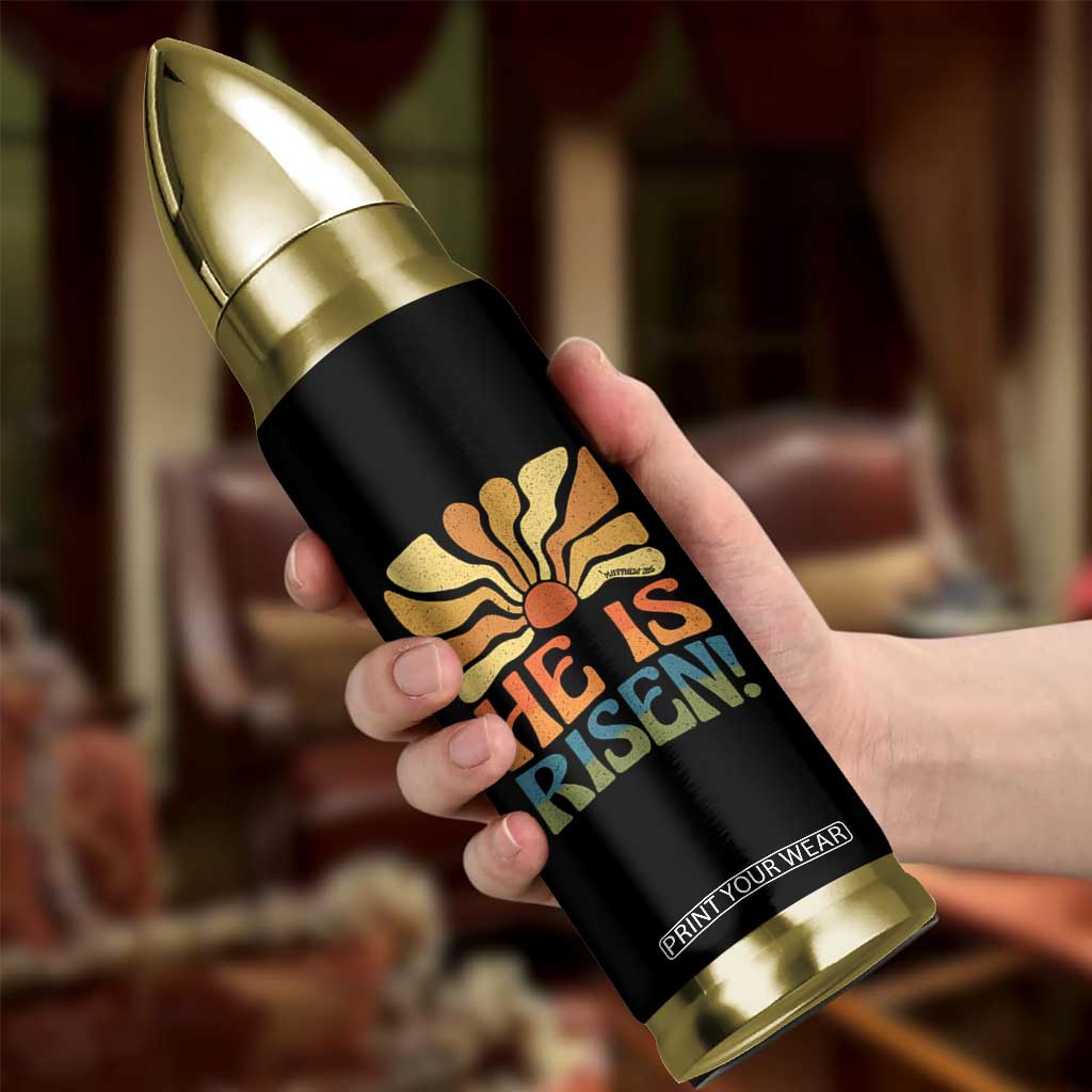 Retro Easter Bullet Tumbler Jesus He is Risen Matthew 28:6 Bible Verse Kids TS10 Print Your Wear