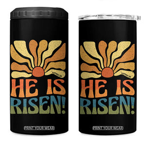 Retro Easter 4 in 1 Can Cooler Tumbler Jesus He is Risen Matthew 28:6 Bible Verse Kids TS10 One Size: 16 oz Black Print Your Wear