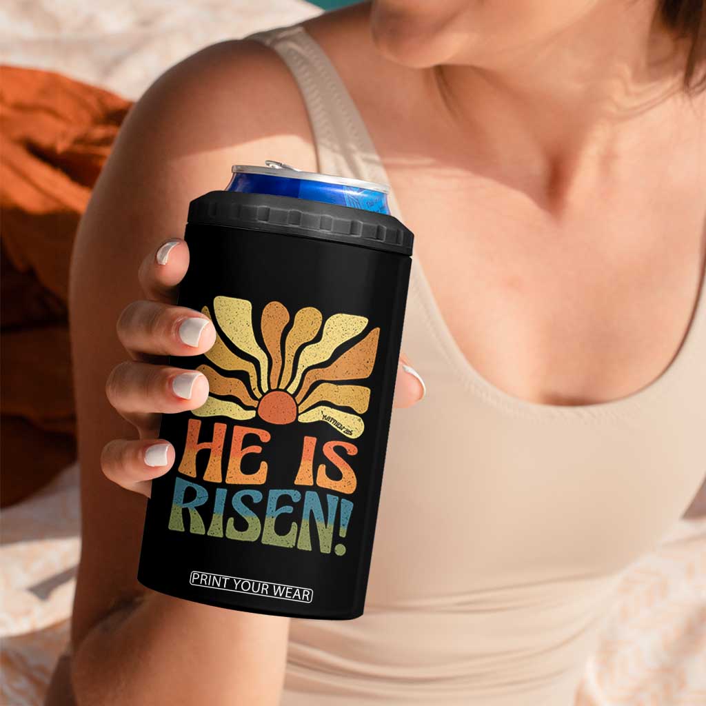 Retro Easter 4 in 1 Can Cooler Tumbler Jesus He is Risen Matthew 28:6 Bible Verse Kids TS10 Print Your Wear