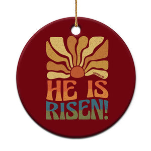 Retro Easter Ceramic Ornament Jesus He is Risen Matthew 28:6 Bible Verse Kids TS10 1pc Red Print Your Wear
