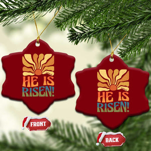 Retro Easter Ceramic Ornament Jesus He is Risen Matthew 28:6 Bible Verse Kids TS10 Print Your Wear