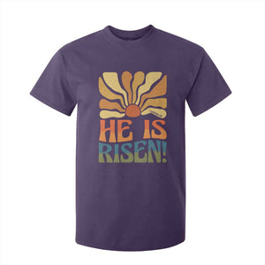 Retro Easter T Shirt For Kid Jesus He is Risen Matthew 28:6 Bible Verse Kids TS10 Purple Print Your Wear
