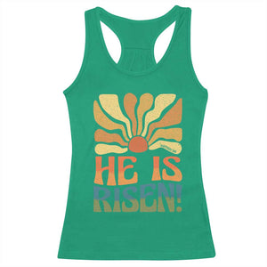 Retro Easter Racerback Tank Top Jesus He is Risen Matthew 28:6 Bible Verse Kids TS10 Irish Green Print Your Wear