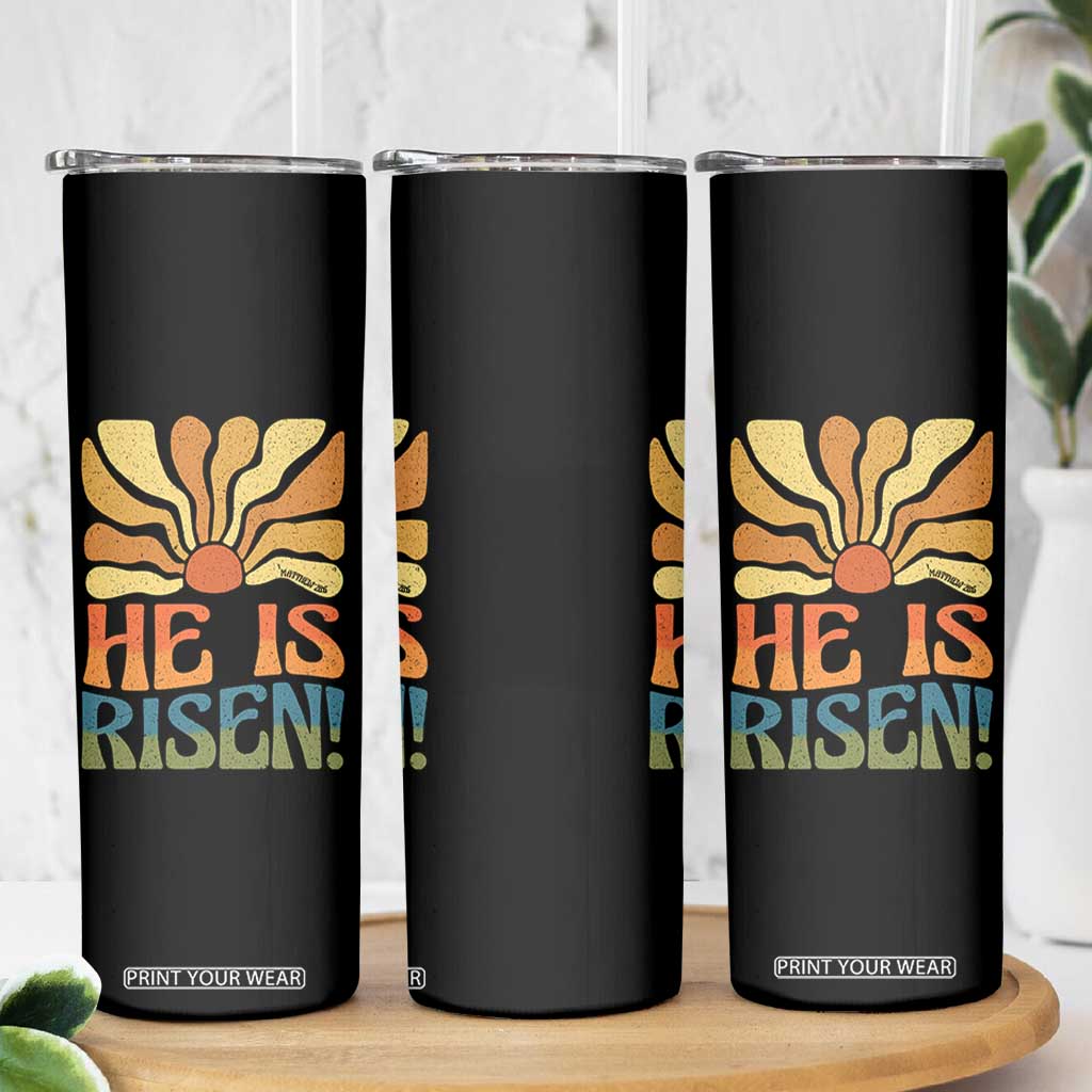 Retro Easter Skinny Tumbler Jesus He is Risen Matthew 28:6 Bible Verse Kids TS10 Print Your Wear