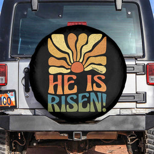 Retro Easter Spare Tire Cover Jesus He is Risen Matthew 28:6 Bible Verse Kids TS10 No hole Black Print Your Wear