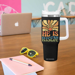 Retro Easter Tumbler With Handle Jesus He is Risen Matthew 28:6 Bible Verse Kids TS10 Print Your Wear