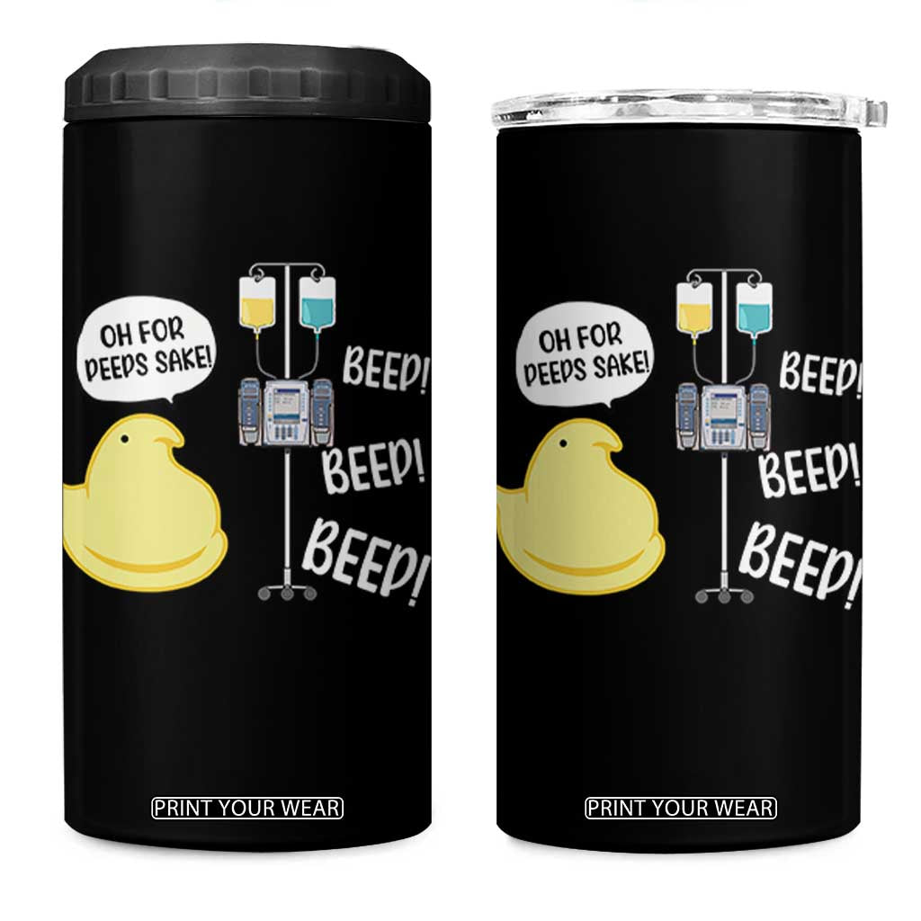 Bunny Nurse 4 in 1 Can Cooler Tumbler Funny Peep Nursing Easter Nurse Gift TS10 One Size: 16 oz Black Print Your Wear