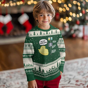 Bunny Nurse Ugly Christmas Sweater Funny Peep Nursing Easter Nurse Gift TS10 Forest Green Beige Print Your Wear