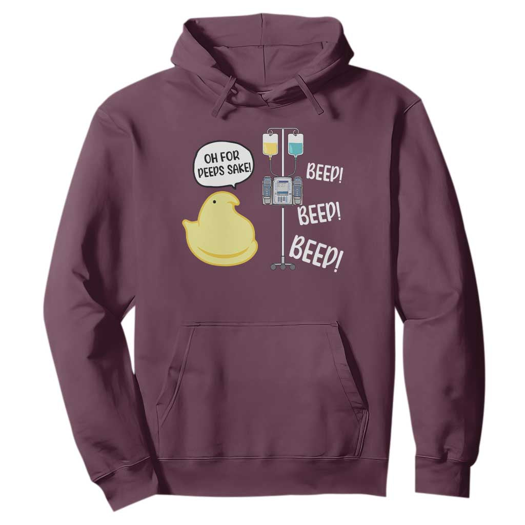 Bunny Nurse Hoodie Funny Peep Nursing Easter Nurse Gift TS10 Maroon Print Your Wear