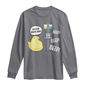 Bunny Nurse Long Sleeve Shirt Funny Peep Nursing Easter Nurse Gift TS10 Charcoal Print Your Wear