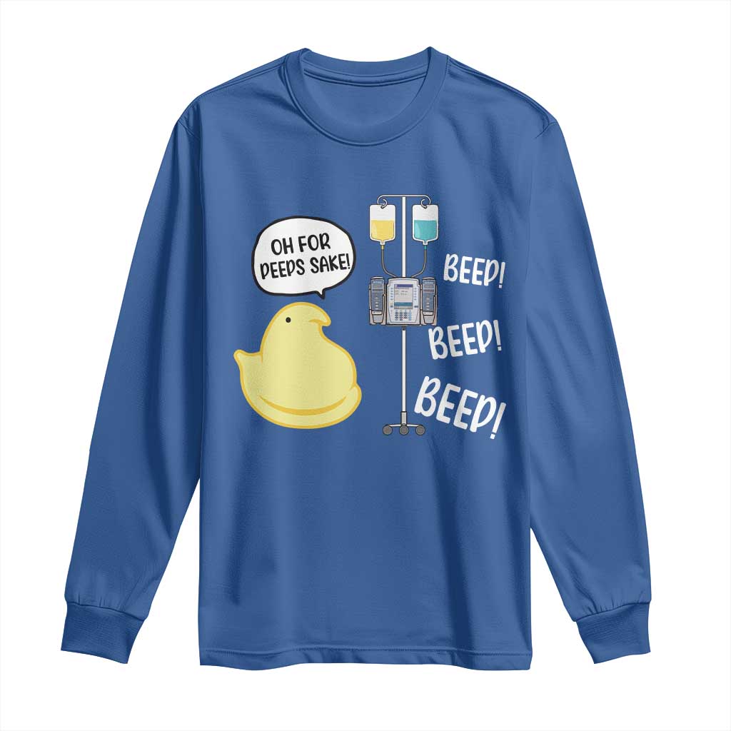 Bunny Nurse Long Sleeve Shirt Funny Peep Nursing Easter Nurse Gift TS10 Royal Blue Print Your Wear