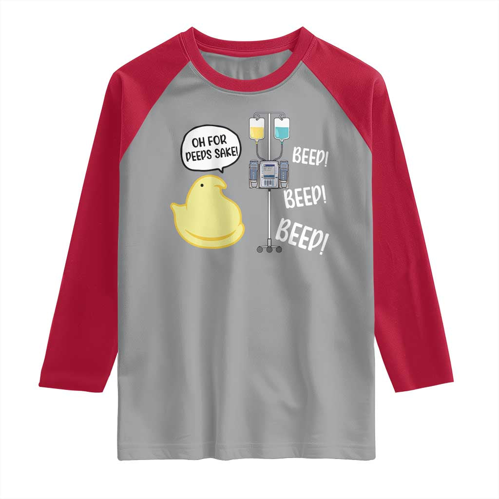 Bunny Nurse Raglan Shirt Funny Peep Nursing Easter Nurse Gift TS10 Sport Gray Red Print Your Wear