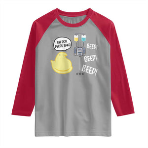 Bunny Nurse Raglan Shirt Funny Peep Nursing Easter Nurse Gift TS10 Sport Gray Red Print Your Wear