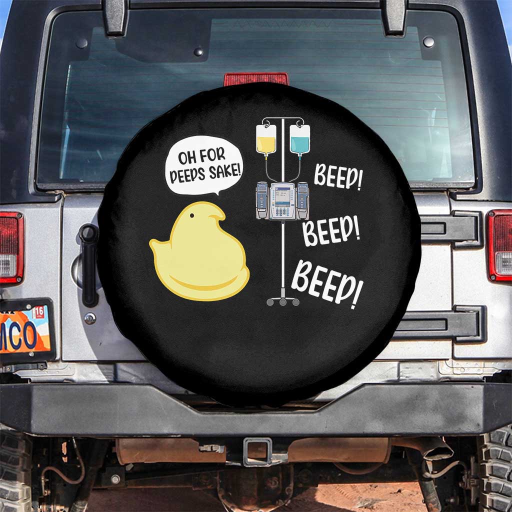Bunny Nurse Spare Tire Cover Funny Peep Nursing Easter Nurse Gift TS10 No hole Black Print Your Wear