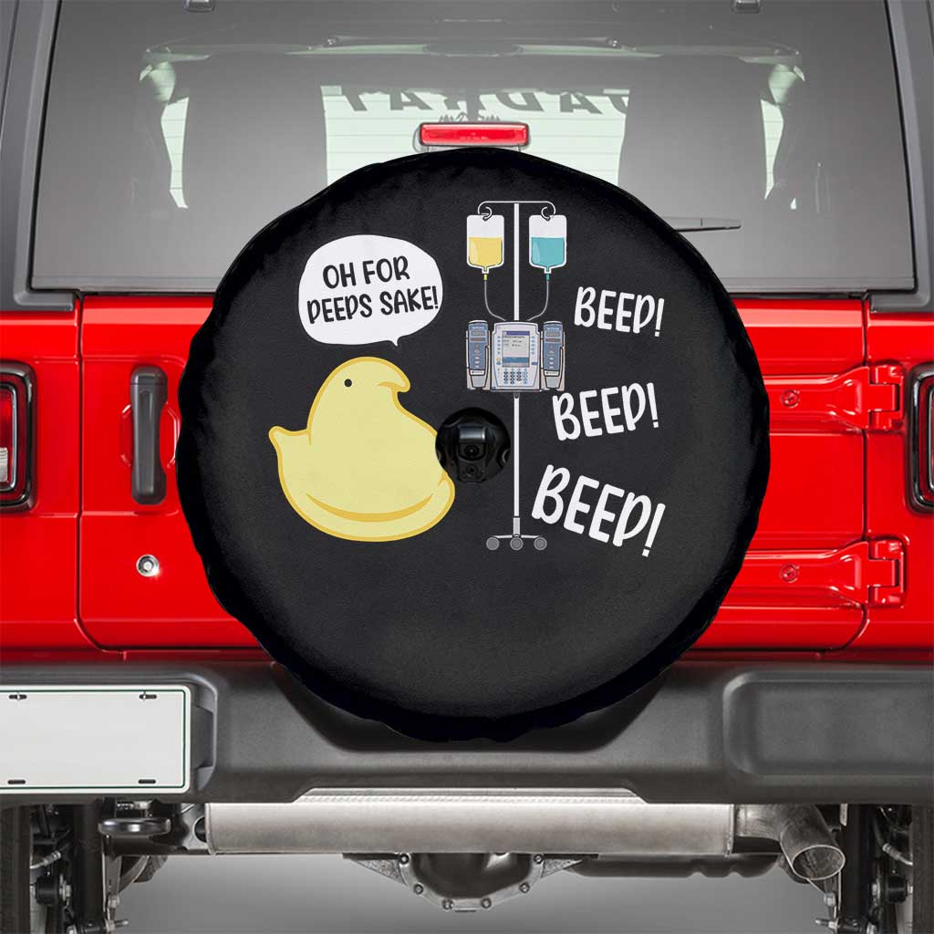 Bunny Nurse Spare Tire Cover Funny Peep Nursing Easter Nurse Gift TS10 Black Print Your Wear