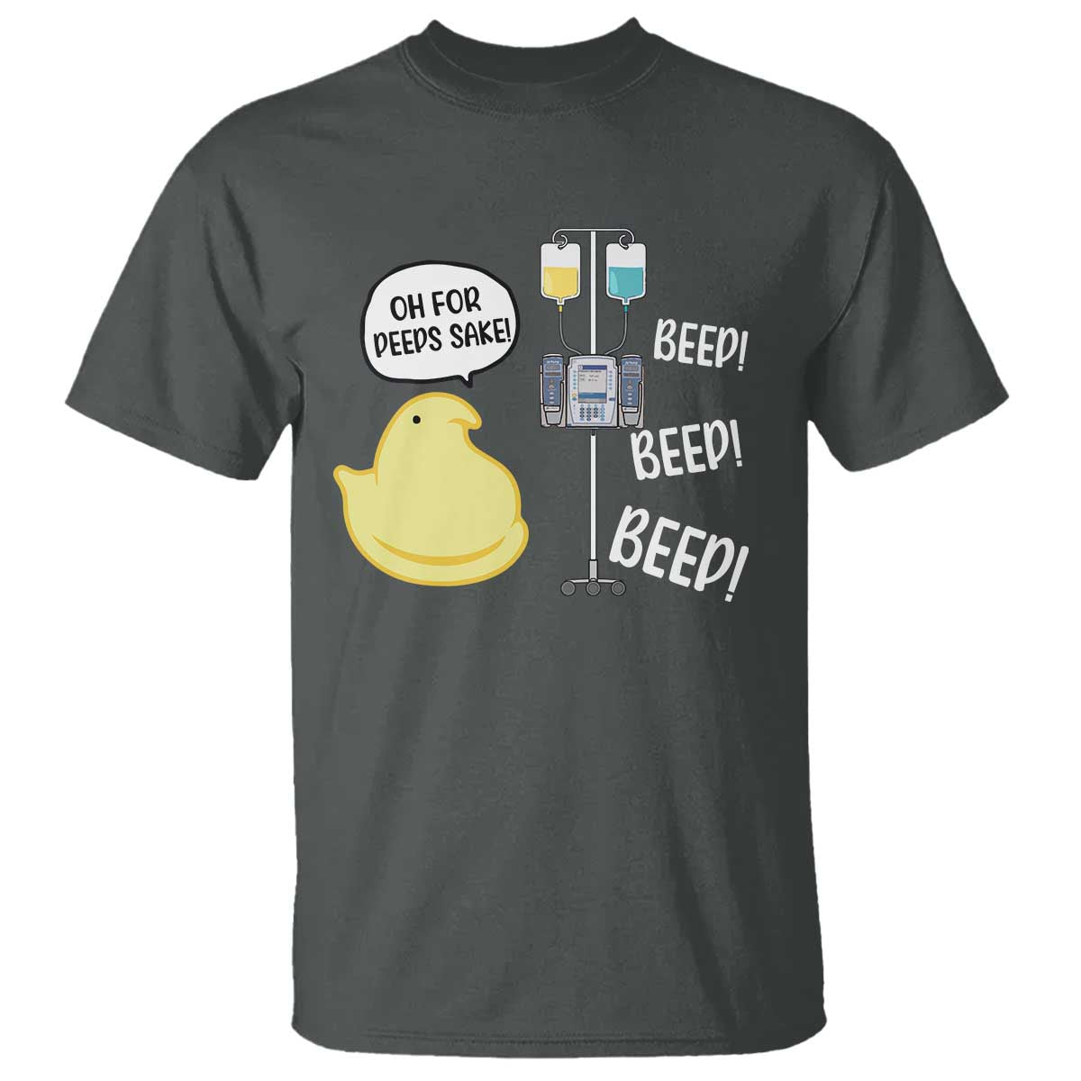 Bunny Nurse T Shirt Funny Peep Nursing Easter Nurse Gift TS10 Dark Heather Print Your Wear