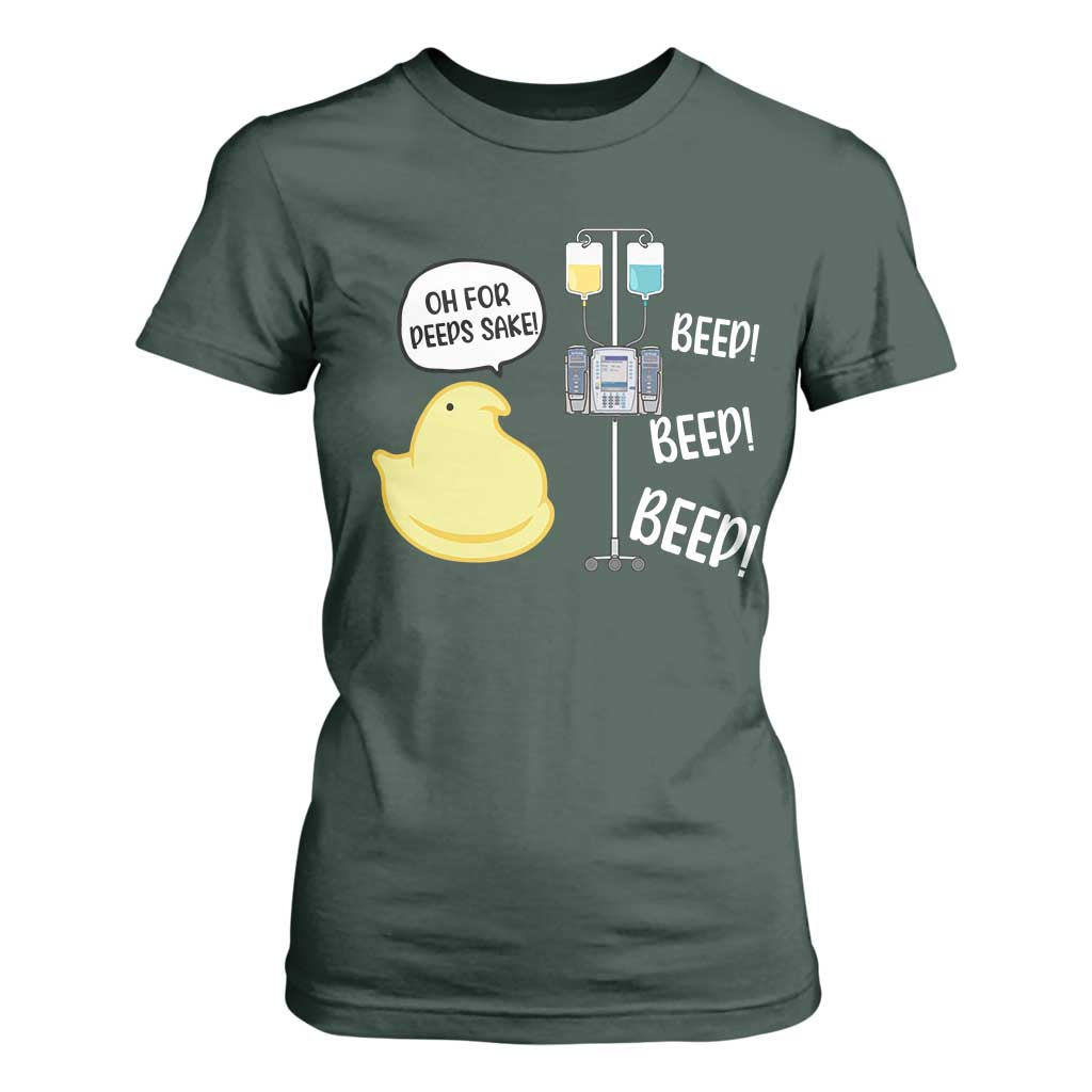 Bunny Nurse T Shirt For Women Funny Peep Nursing Easter Nurse Gift TS10 Dark Forest Green Print Your Wear