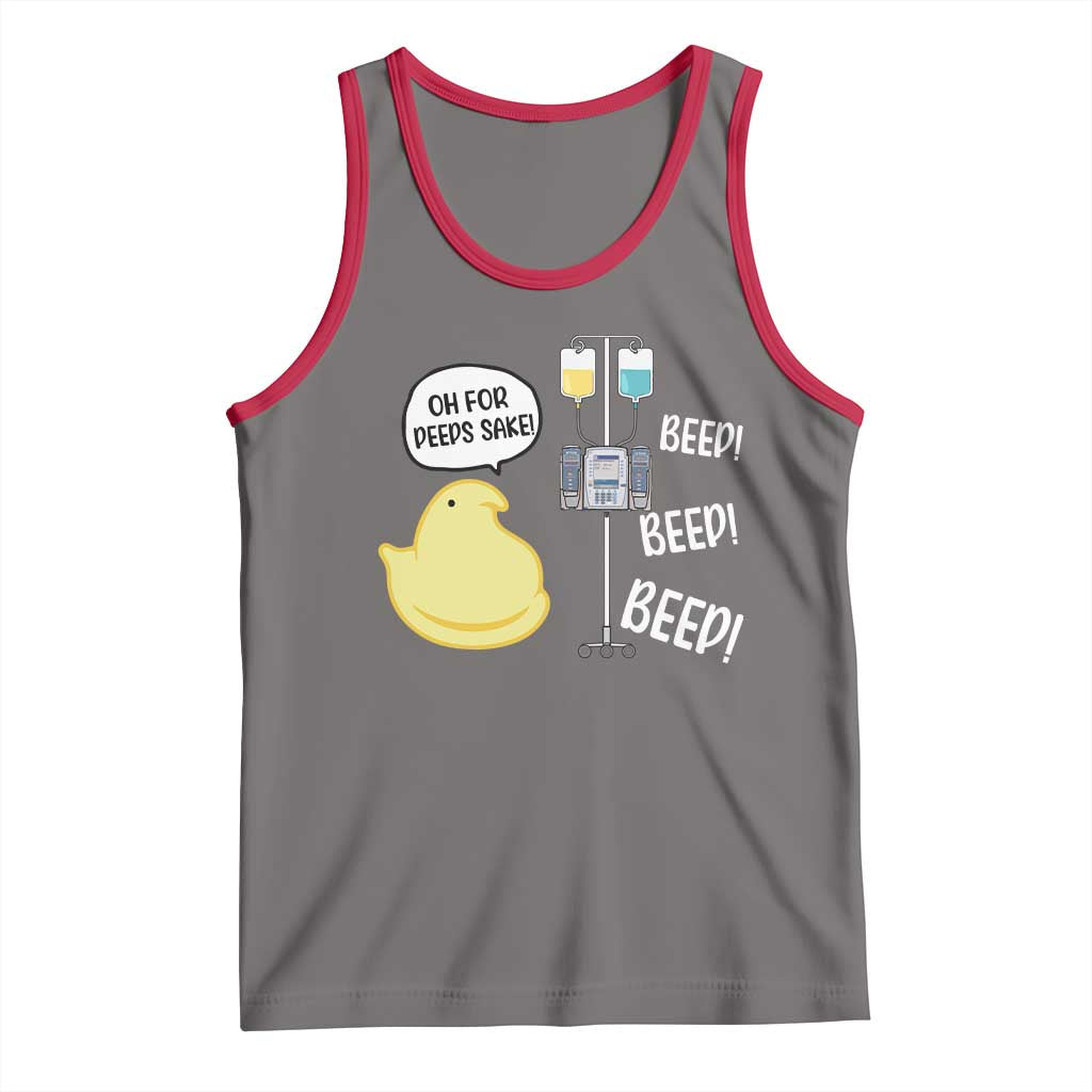 Bunny Nurse Tank Top Funny Peep Nursing Easter Nurse Gift TS10 Deep Heather Red Print Your Wear