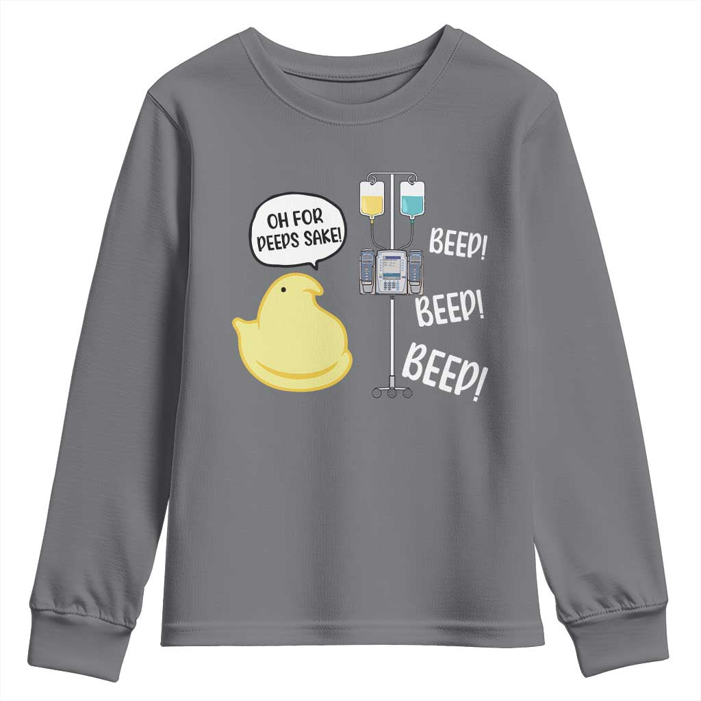 Bunny Nurse Youth Sweatshirt Funny Peep Nursing Easter Nurse Gift TS10 Charcoal Print Your Wear