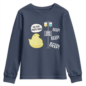Bunny Nurse Youth Sweatshirt Funny Peep Nursing Easter Nurse Gift TS10 Navy Print Your Wear
