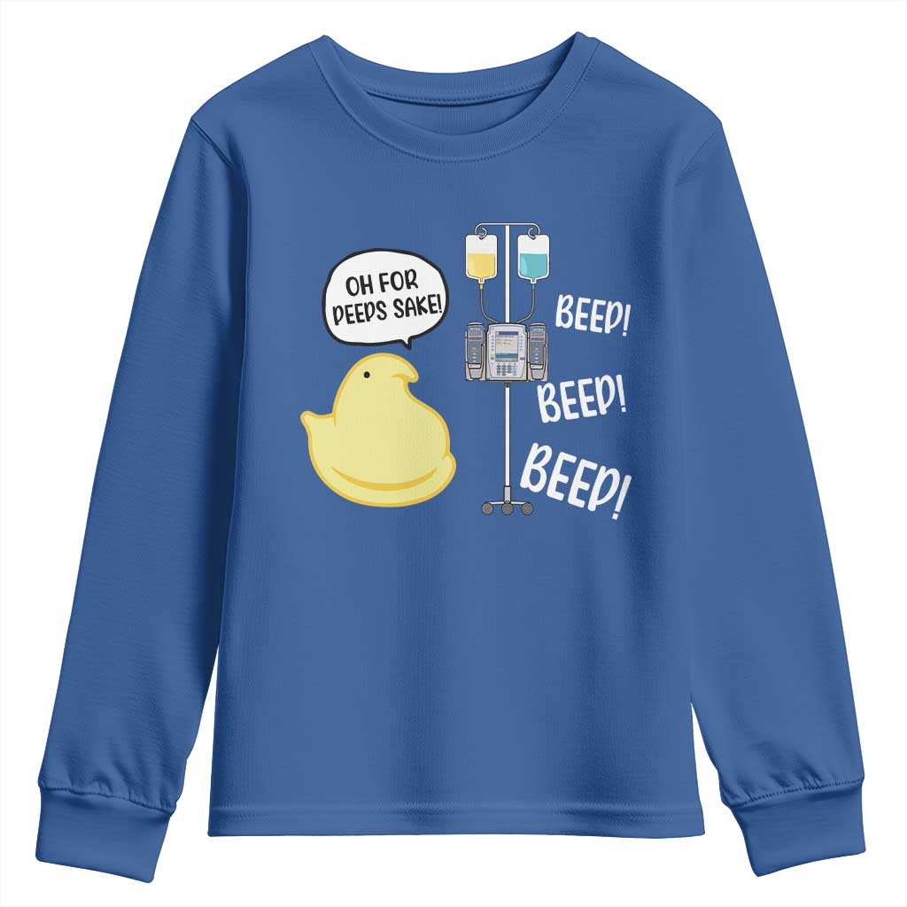 Bunny Nurse Youth Sweatshirt Funny Peep Nursing Easter Nurse Gift TS10 Royal Blue Print Your Wear