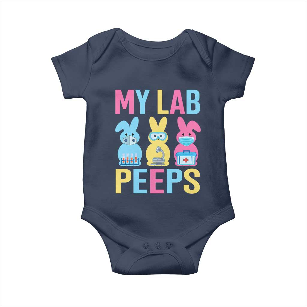 Easter Lab Tech Baby Onesie Cute Bunny My Lab Peeps TS10 Navy Print Your Wear