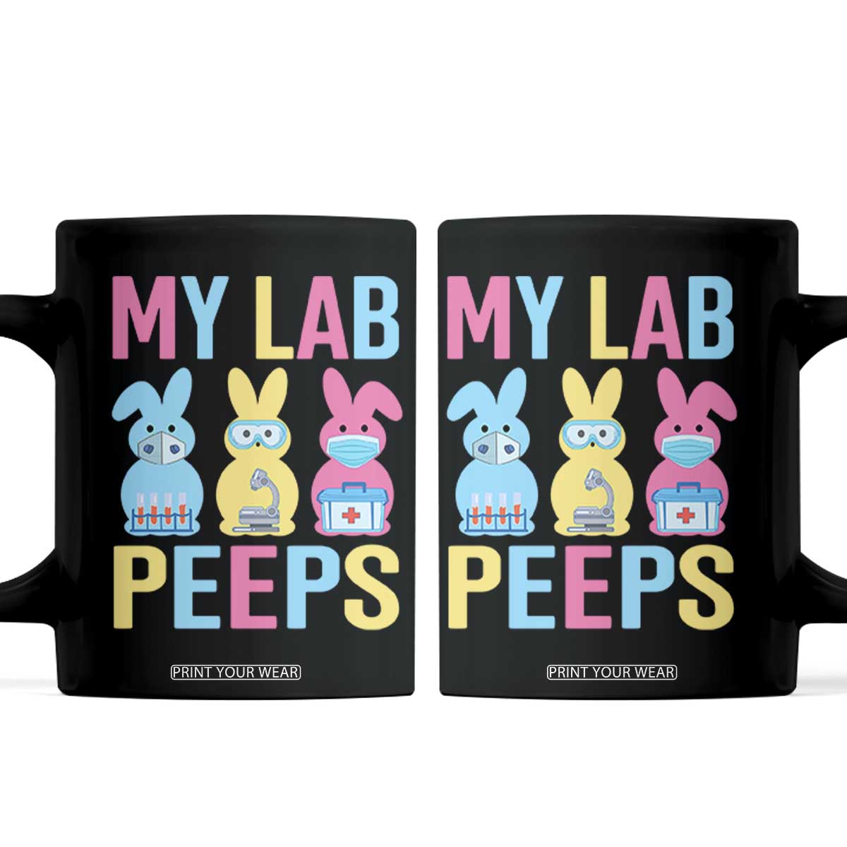 Easter Lab Tech Coffee Mug Cute Bunny My Lab Peeps TS10 Black Print Your Wear