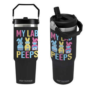 Easter Lab Tech Flip Straw Tumbler Cute Bunny My Lab Peeps TS10 One Size: 30 oz Black Print Your Wear