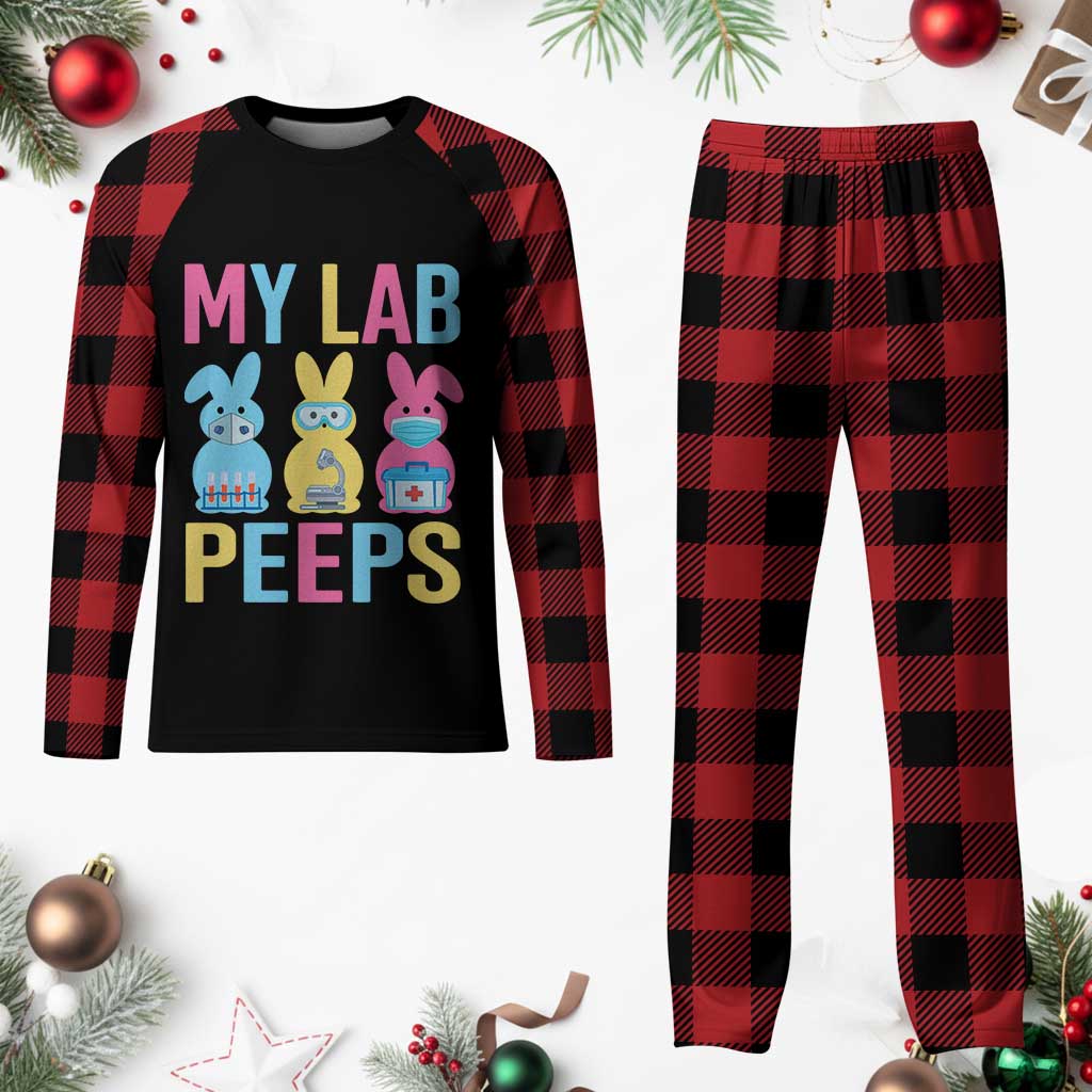 Easter Lab Tech Plaid Pajama Set Cute Bunny My Lab Peeps TS10 Buffalo Plaid Print Your Wear