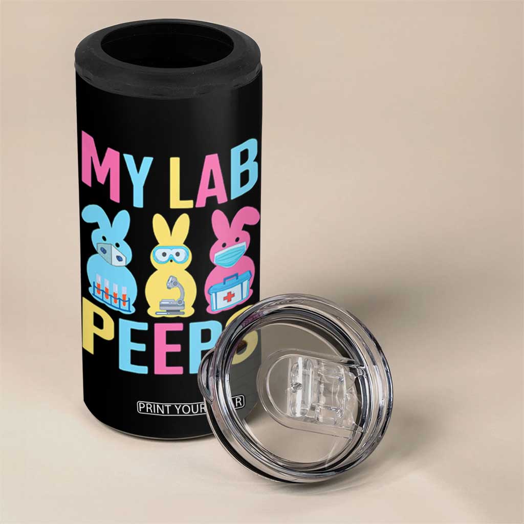 Easter Lab Tech 4 in 1 Can Cooler Tumbler Cute Bunny My Lab Peeps TS10 Print Your Wear
